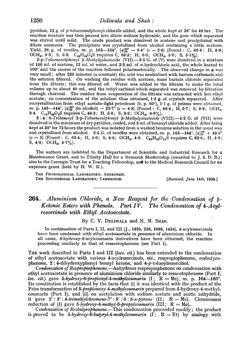 264. Aluminium chloride, a new reagent for the condensation of β-ketonic esters with phenols. Part IV. The condensation of 4-acylresorcinols with ethyl acetoacetate