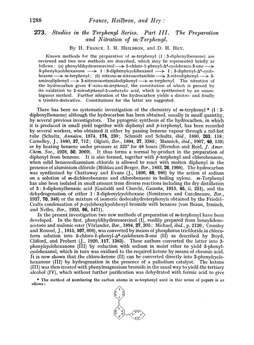 273. Studies in the terphenyl series. Part III. The preparation and nitration of m-terphenyl