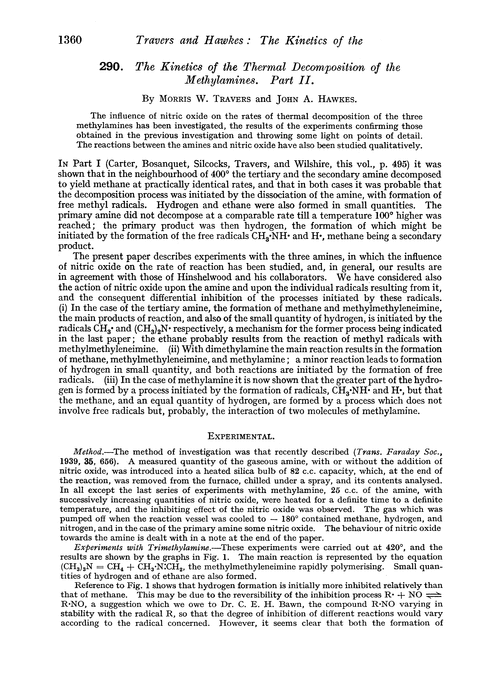 290. The kinetics of the thermal decomposition of the methylamines. Part II