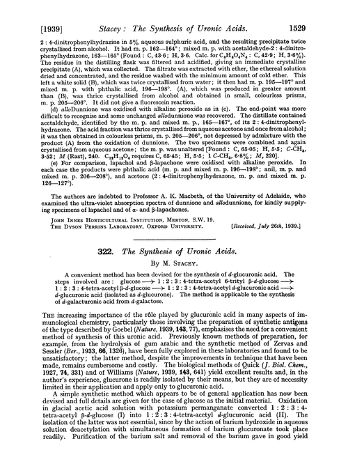 322. The synthesis of uronic acids