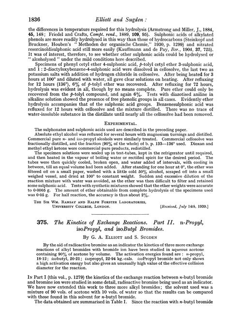 375. The kinetics of exchange reactions. Part II. n-Propyl, isopropyl, and isobutyl bromides