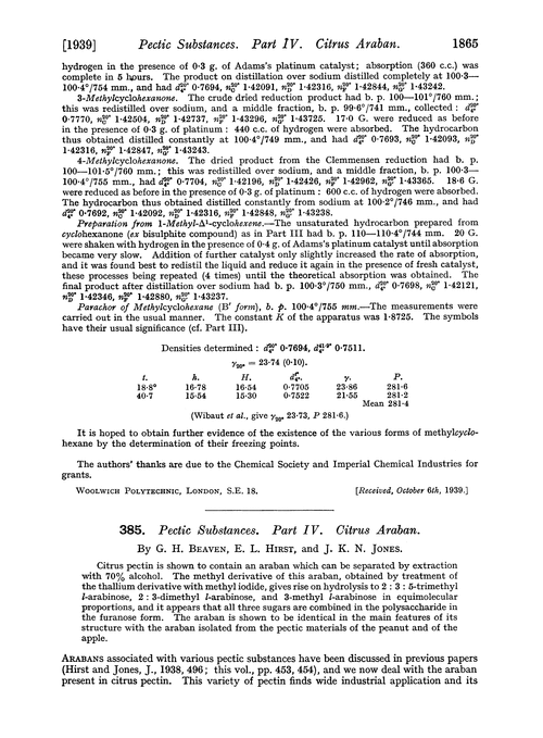 385. Pectic substances. Part IV. Citrus araban