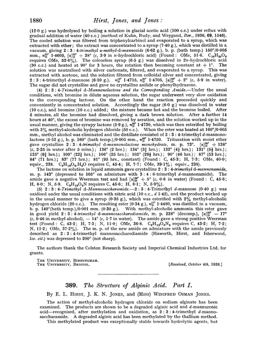 389. The structure of alginic acid. Part I