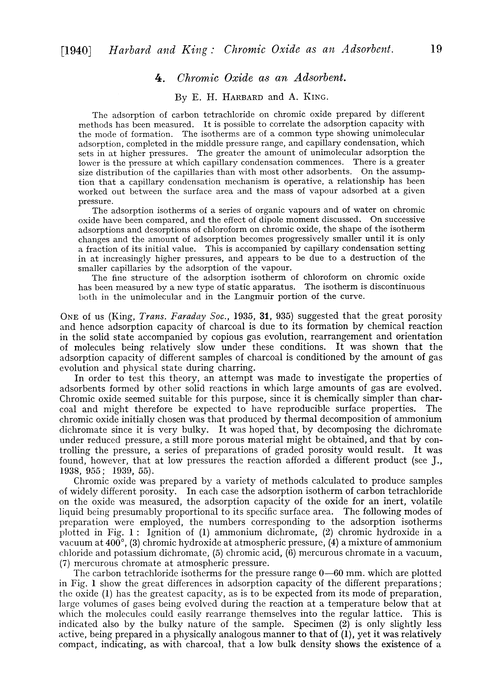 4. Chromic oxide as an adsorbent