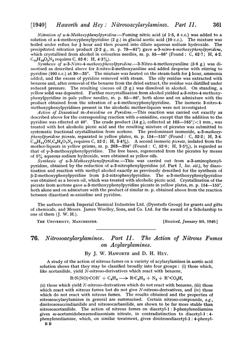 76. Nitrosoacylarylamines. Part II. The action of nitrous fumes on acylarylamines