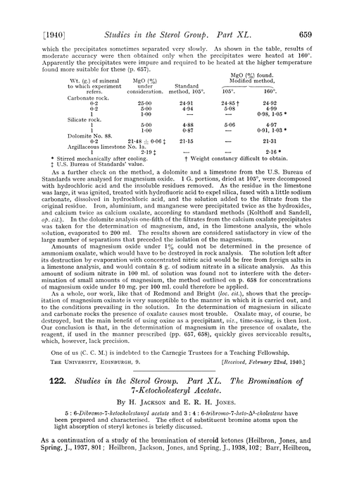 122. Studies in the sterol group. Part XL. The bromination of 7-ketocholesteryl acetate