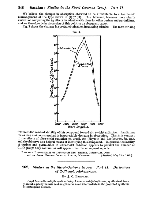 162. Studies in the Sterol–Oestrone Group. Part II. Derivatives of 2-phenylcyclohexanone