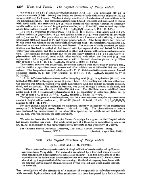 266. The crystal structure of picryl iodide