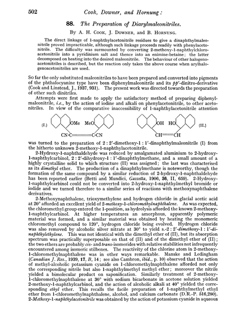 88. The preparation of diarylmaleonitriles