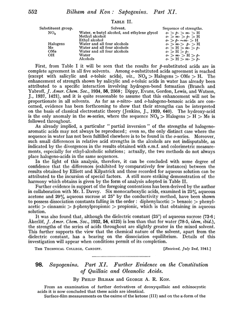 98. Sapogenins. Part XI. Further evidence on the constitution of quillaic and oleanolic acids