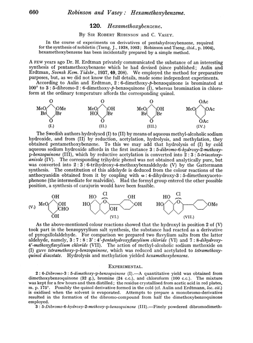 120. Hexamethoxybenzene