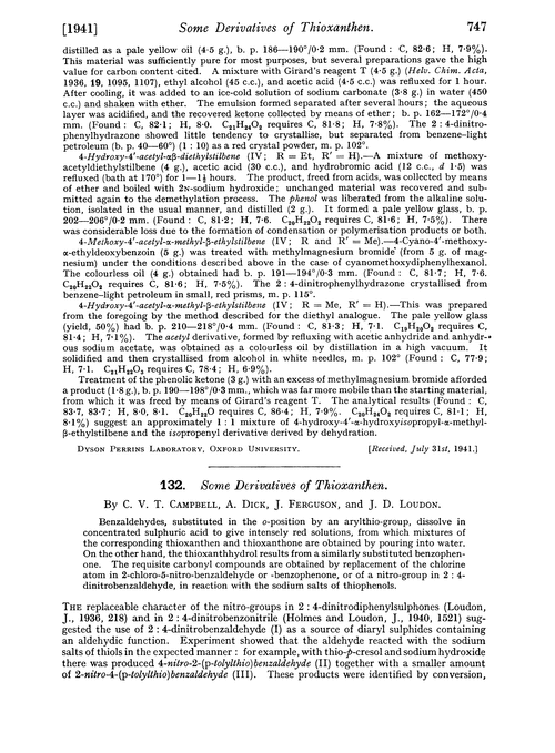 132. Some derivatives of thioxanthen