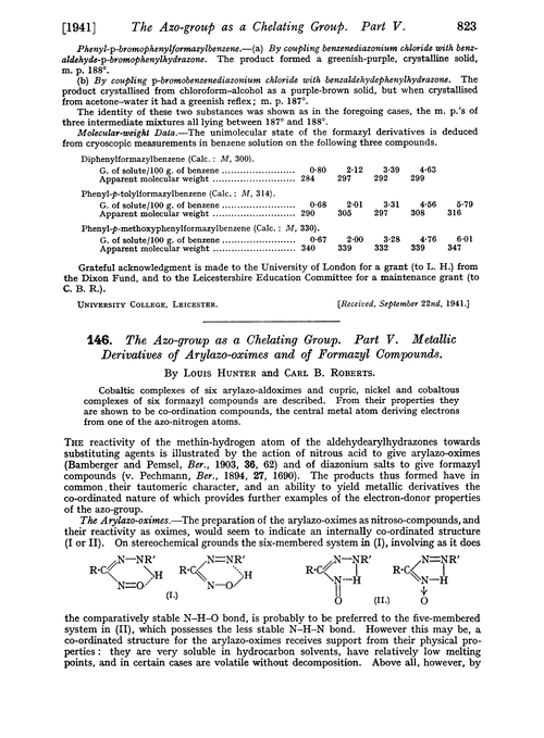 146. The azo-group as a chelating group. Part V. Metallic derivatives of arylazo-oximes and of formazyl compounds