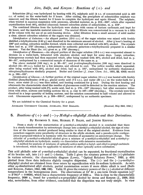 5. Reaction of (+)- and (–)-γ-methyl-α-ethylallyl alcohols and their derivatives