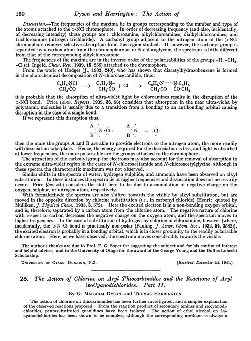 25. The action of chlorine on aryl thicarbimides and the reactions of aryl isocyanodichlorides. Part II
