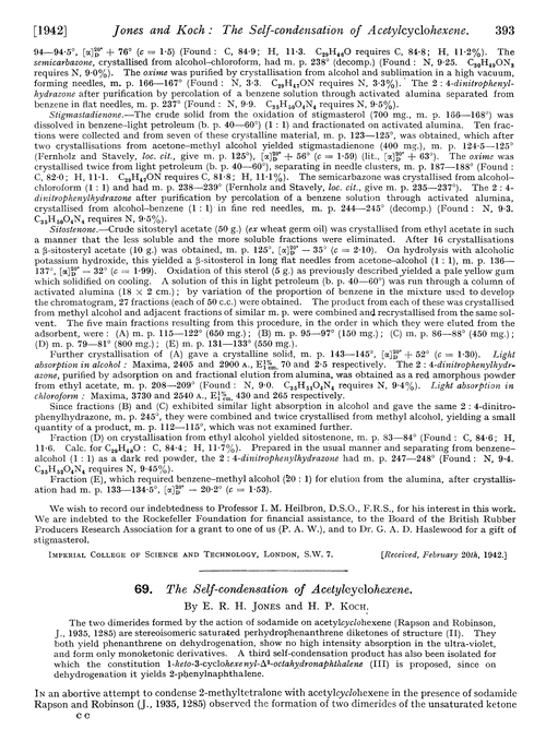 69. The self-condensation of acetylcyclohexene