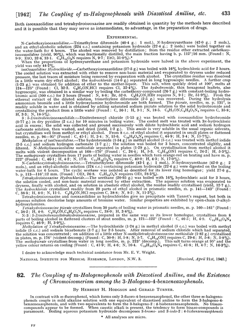 82. The coupling of m-halogenophenols with diazotised aniline, and the existence of chromoisomerism among the 3-halogeno-4-benzeneazophenols