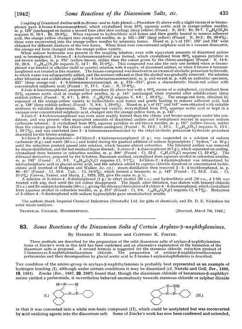 83. Some reactions of the diazonium salts of certain arylazo-β-naphthylamines