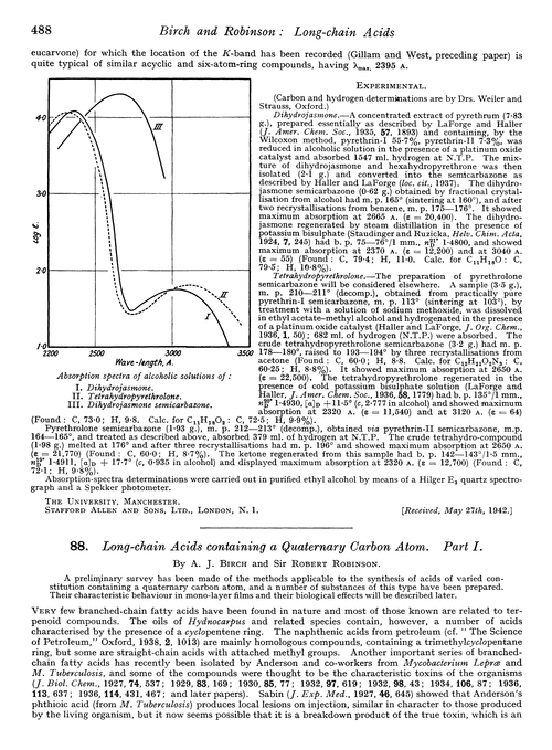 88. Long-chain acids containing a quaternary carbon atom. Part I