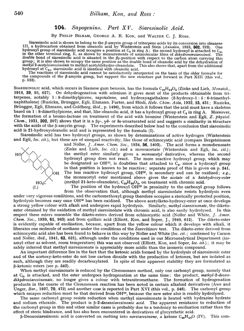 104. Sapogenins. Part XV. Siaresinolic acid