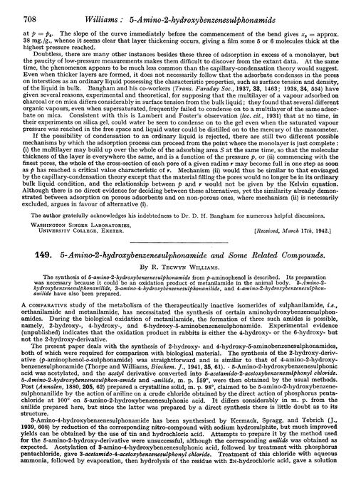 149. 5-Amino-2-hydroxbenzenesulphonamide and some related compounds