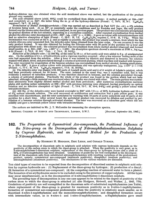 162. The preparation of symmetrical azo-compounds, the positional influence of the nitro-group on the decomposition of nitronaphthalenediazonium sulphates by cuprous hydroxide, and an improved method for the production of 2-nitronaphthalene