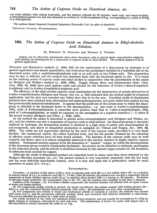 164. The action of cuprous oxide on diazotised amines in ethyl-alcoholic acid solution
