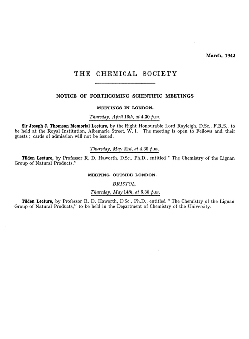 Proceedings of the Chemical Society