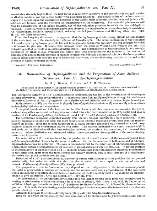 34. Bromination of diphenylalkanes and the preparation of some stilbene derivatives. Part II. βγ-Diphenyl-n-butane