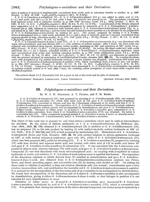 59. Polyhalogeno-o-anisidines and their derivatives