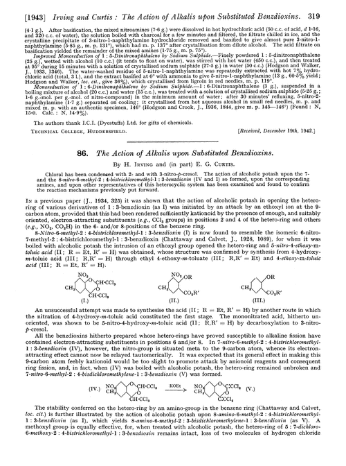 86. The action of alkalis upon substituted benzdioxins