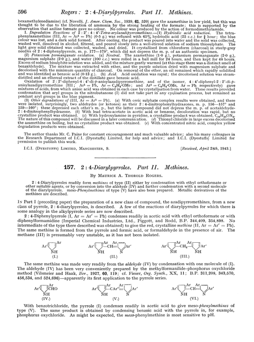 157. 2 : 4-Diarylpyrroles. Part II. Methines