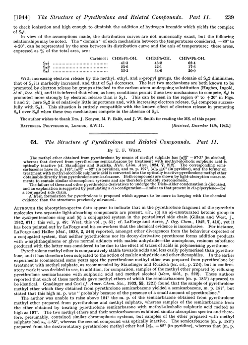 61. The structure of pyrethrolone and related compounds. Part II