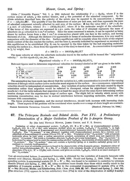 67. The triterpene resinols and related acids. Part XVI. A preliminary examination of a major oxidation product of the β-amyrin group