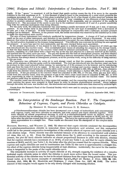 105. An interpretation of the Sandmeyer reaction. Part V. The comparative behaviour of cuprous, cupric, and ferric chlorides as catalysts
