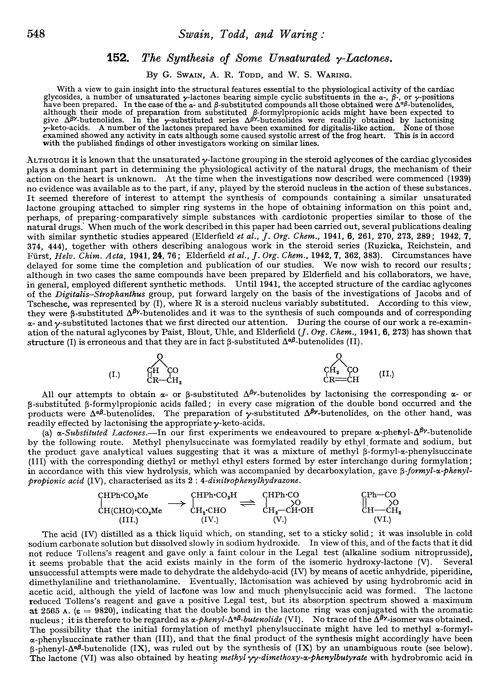 152. The synthesis of some unsaturated γ-lactones