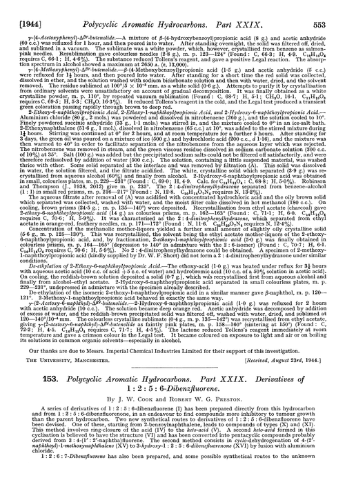 153. Polycyclic aromatic hydrocarbons. Part XXIX. Derivatives of 1 : 2 : 5 : 6-dibenzfluorene