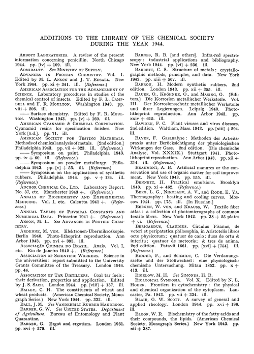 Proceedings of the Chemical Society