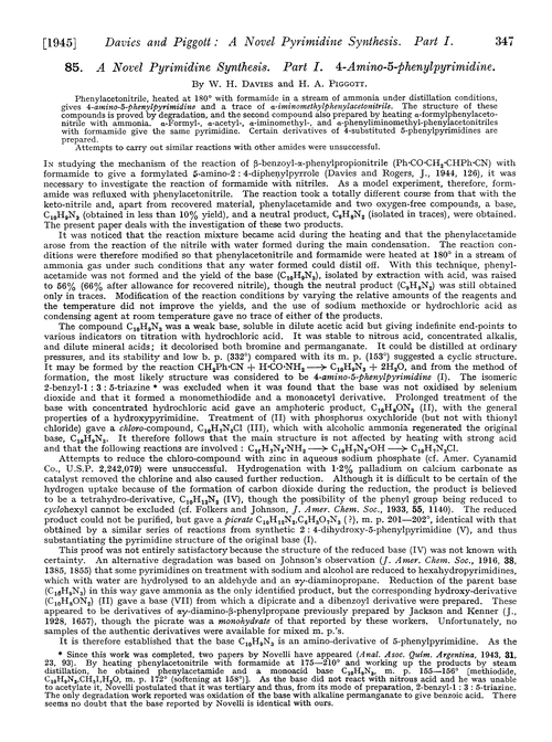85. A novel pyrimidine synthesis. Part I. 4-Amino-5-phenylpyrimidine