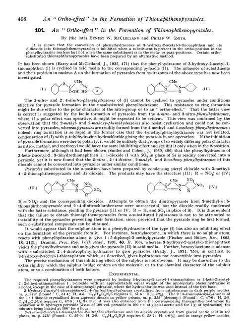 101. An “ortho-effect” in the formation of thionaphthenopyrazoles