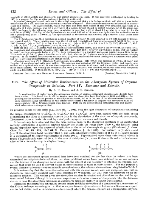 108. The effect of molecular environment on the absorption spectra of organic compounds in solution. Part IV. Dienones and dienals