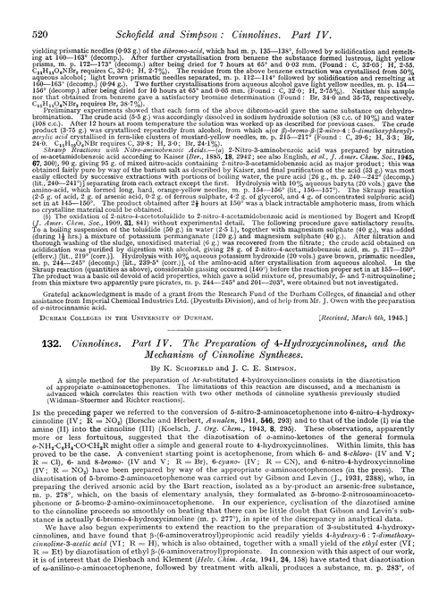 132. Cinnolines. Part IV. The preparation of 4-hydroxycinnolines, and the mechanism of cinnoline syntheses