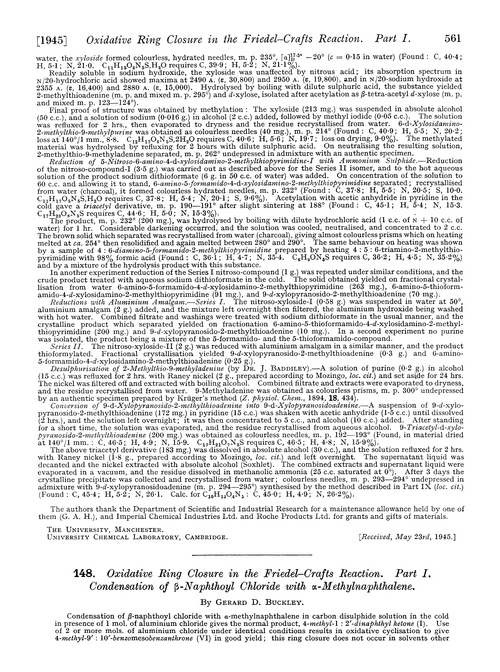 148. Oxidative ring closure in the Friedel–Crafts reaction. Part I. Condensation of β-naphthoyl chloride with α-methylnaphthalene