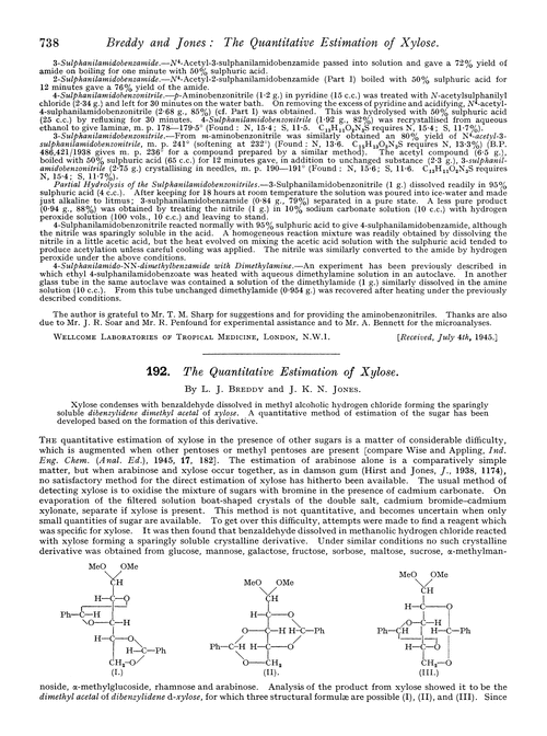 192. The quantitative estimation of xylose