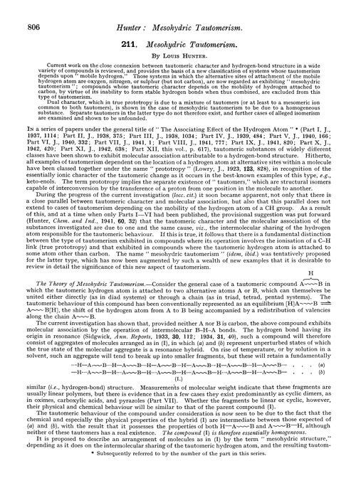 211. Mesohydric tautomerism