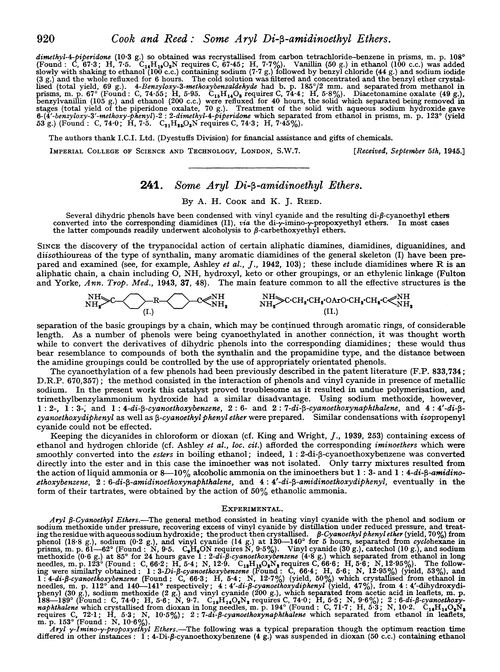 241. Some aryl di-β-amidinoethyl ethers