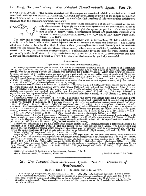 25. New potential chemotherapeutic agents. Part IV. Derivatives of benziminazole