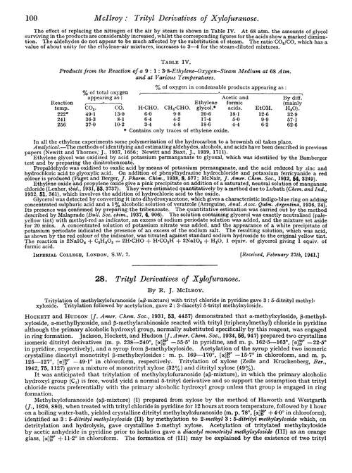 28. Trityl derivatives of xylofuranose