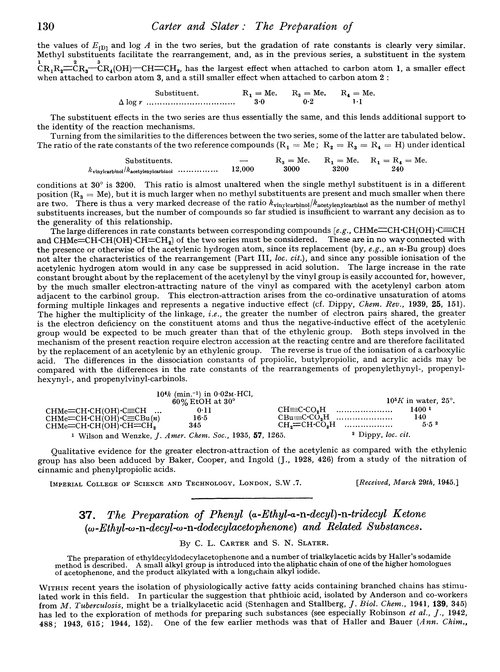 37. The preparation of phenyl (α-ethyl-α-n-decyl)-n-tridecyl ketone (ω-ethyl-ω-n-decyl-ω-n-dodecylacetophenone) and related substances