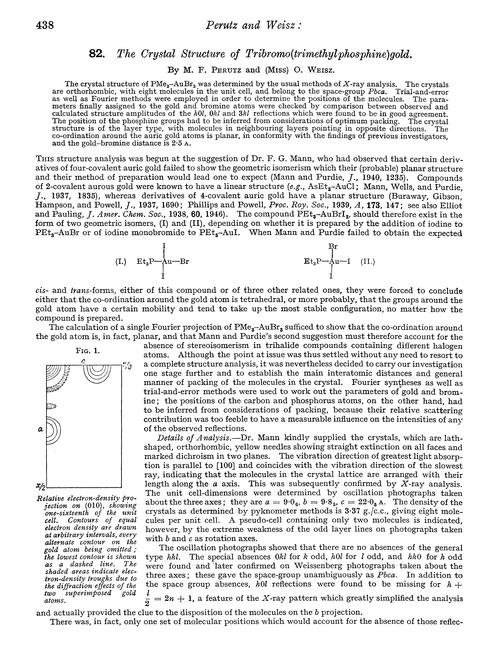 82. The crystal structure of tribromo(trimethylphosphine)gold